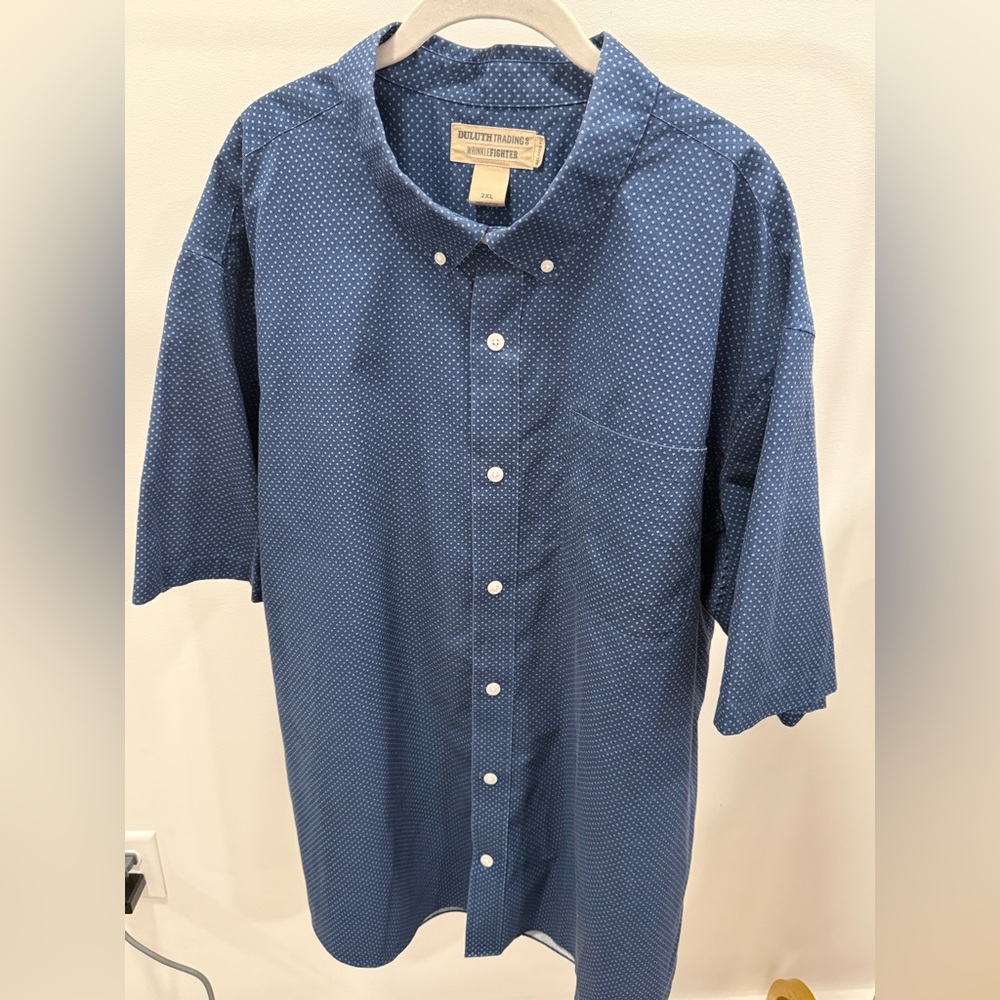 Duluth Trading Co Men's Blue Button-Up Shirt